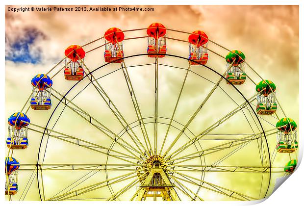 The Big Wheel Aberdeen Print by Valerie Paterson
