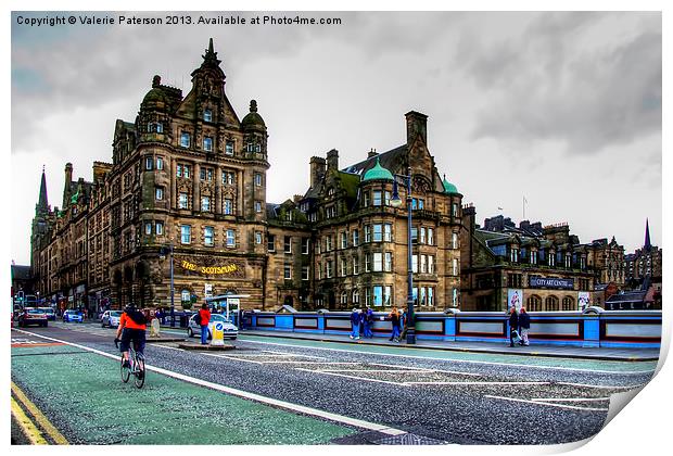 The Streets of Edinburgh Print by Valerie Paterson