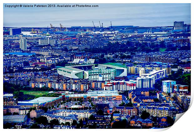 A View to Hibernian Football Club Print by Valerie Paterson