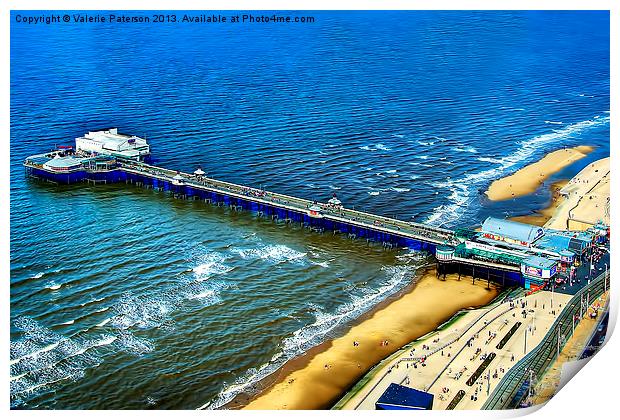 North Pier Blackpool Print by Valerie Paterson