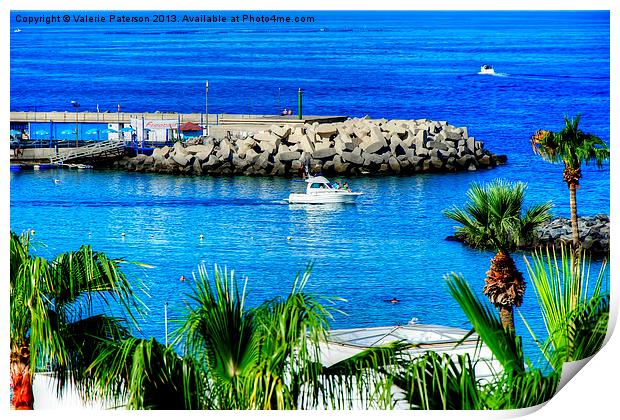 Costa Adeje Harbour Print by Valerie Paterson