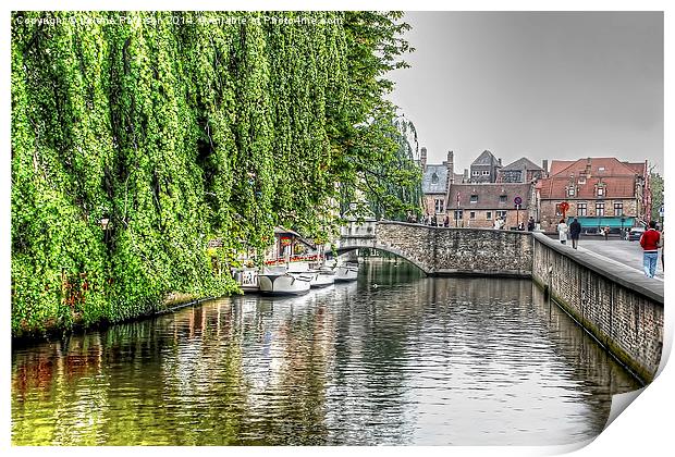 Picturesque Brugge Print by Valerie Paterson