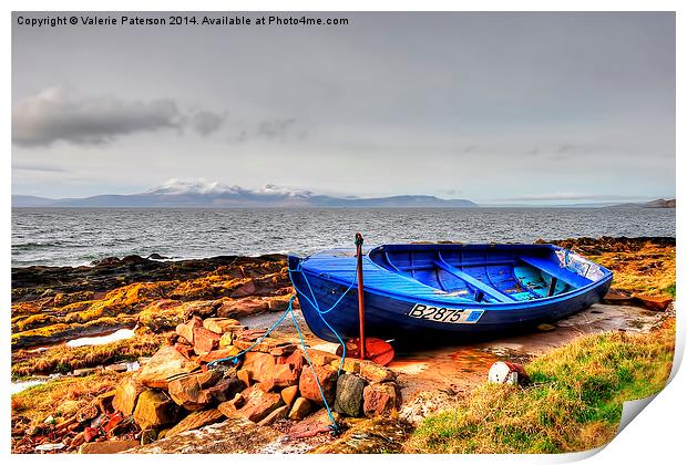 From Portencross to Arran Print by Valerie Paterson
