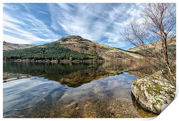  Reflection on Loch Eck Print by Valerie Paterson