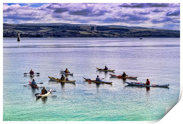 Kayakers  Print by Valerie Paterson