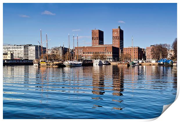 Oslo Harbour Print by Valerie Paterson