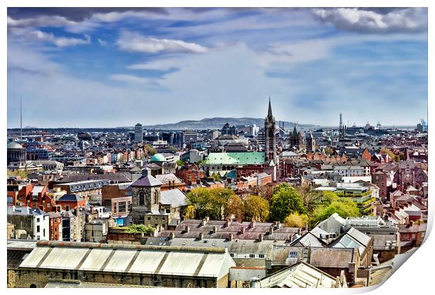 Dublin Rooftops Print by Valerie Paterson