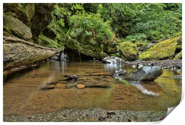 Rock Pool Reflections Print by Valerie Paterson