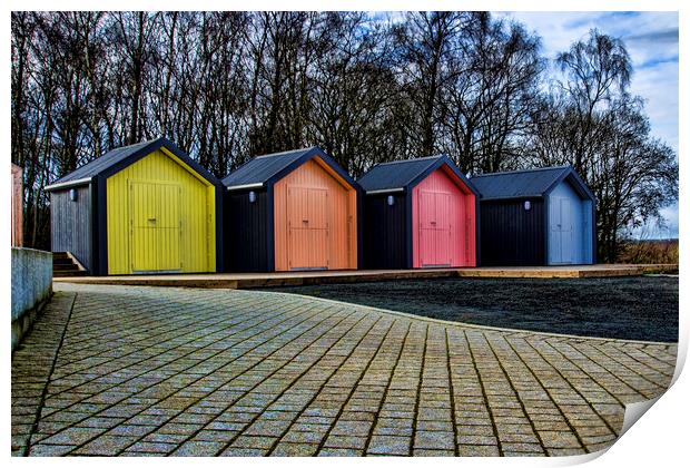 Colourful Huts Print by Valerie Paterson