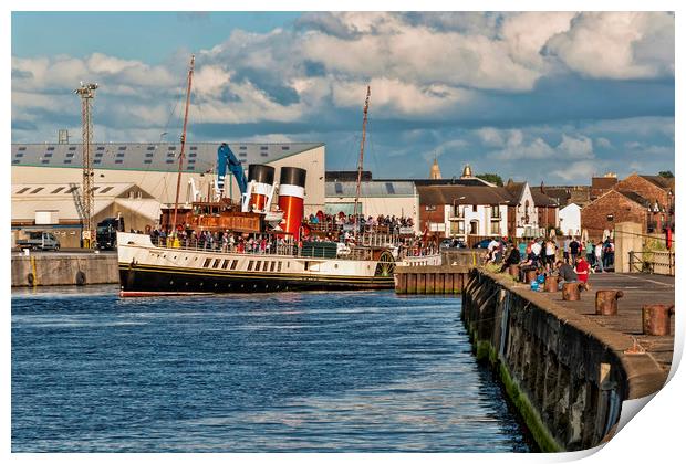 The PS Waverley in Ayr Print by Valerie Paterson
