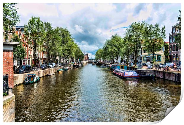 Amsterdam Canal Print by Valerie Paterson