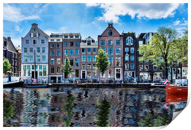 Amsterdam Townhouses  Print by Valerie Paterson