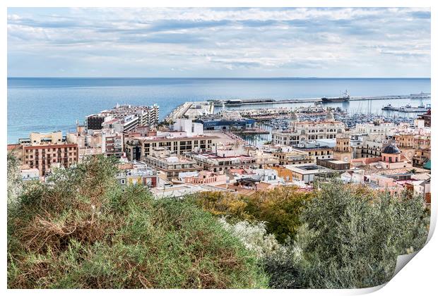 Alicante Sea View Print by Valerie Paterson