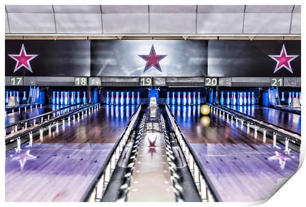 Ten Pin Bowling Print by Valerie Paterson
