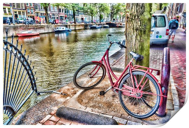 Amsterdam Canal View Print by Valerie Paterson