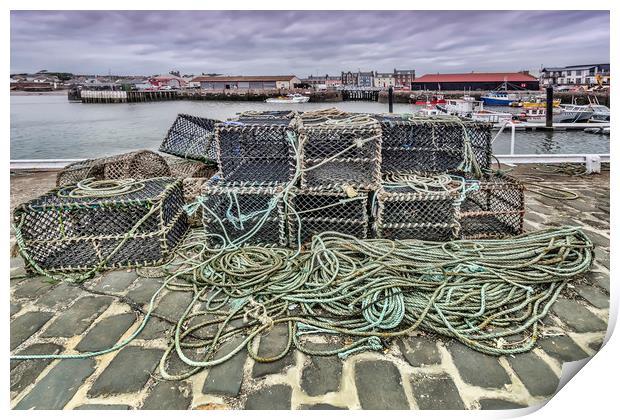 Lobster Pots Arbroath Print by Valerie Paterson