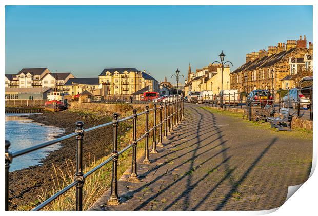 Irvine Harbour Walk Print by Valerie Paterson