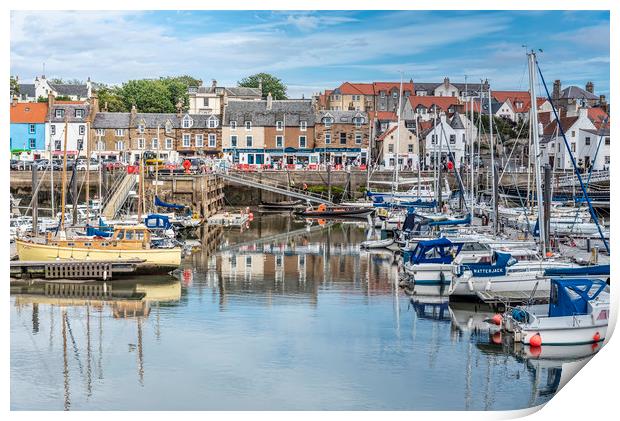 Anstruther Harbour Reflection Print by Valerie Paterson