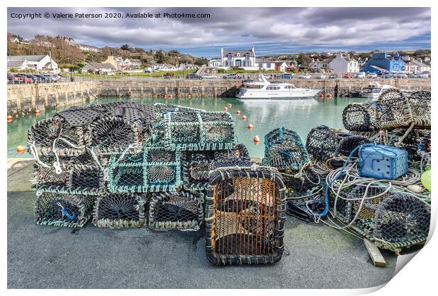 Portpatrick Creel Lobster Pots Print by Valerie Paterson