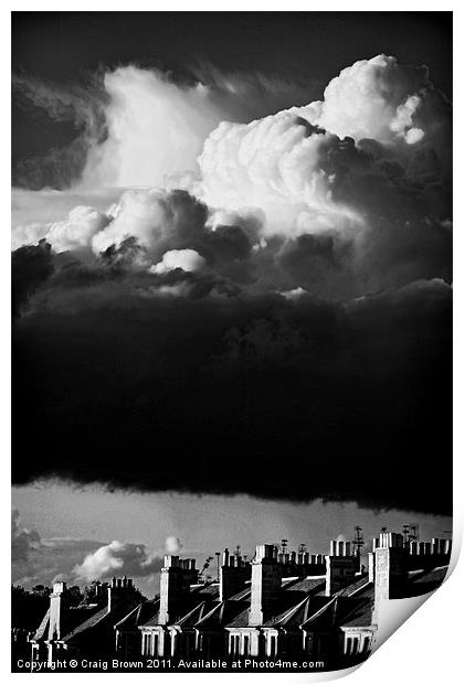 Gathering Storm clouds Print by Craig Brown