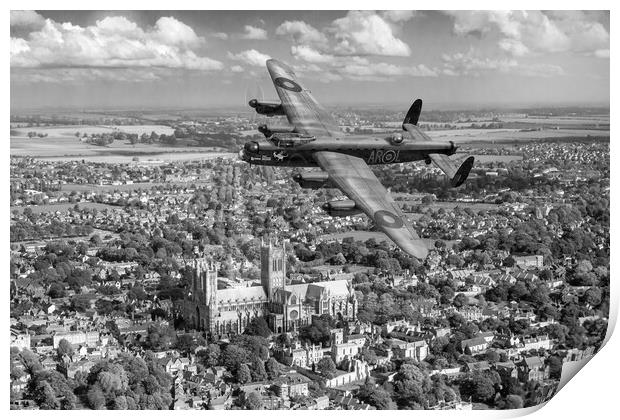 Lancaster AR-L over Lincoln  Print by Gary Eason