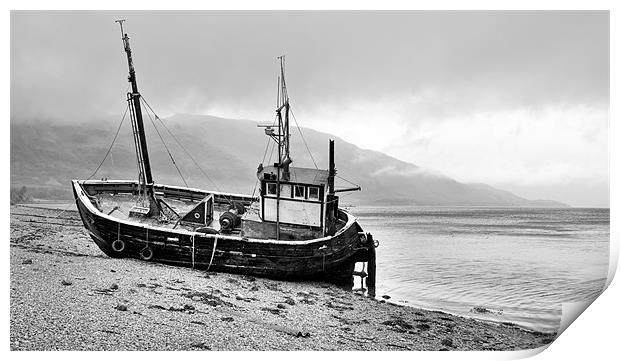 Beached fishing boat Print by Gary Eason