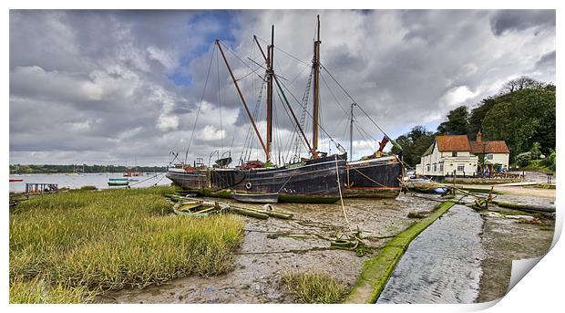 Boats on the hard, Pin Mill Print by Gary Eason