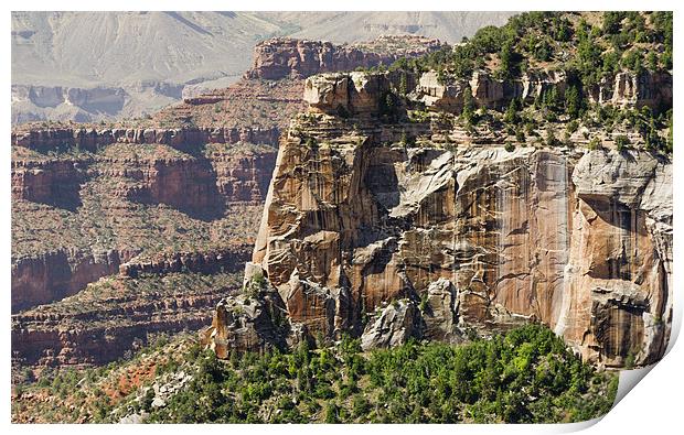 Rock weathering, Grand Canyon Print by Gary Eason