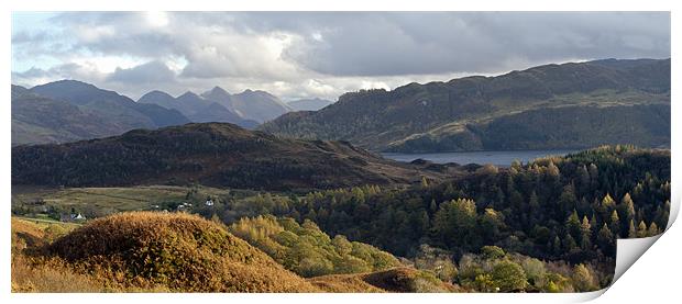 Five Sisters from above Loch Alsh Print by Gary Eason