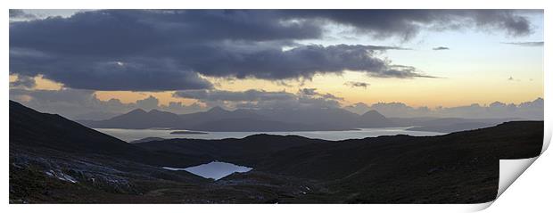 Dusk panorama of Skye Print by Gary Eason