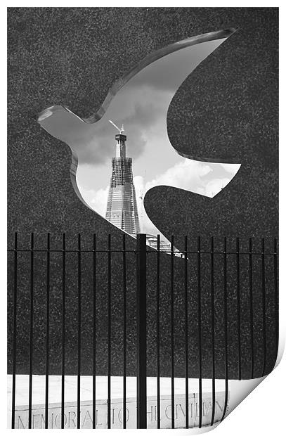 Shard from Wapping memorial Print by Gary Eason