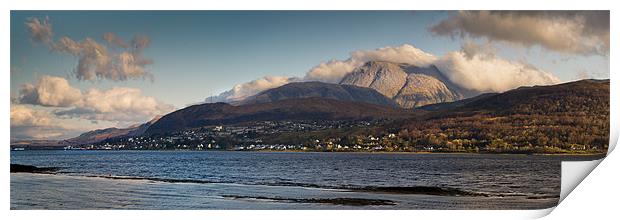 Ben Nevis and Loch Linnhe panorama Print by Gary Eason