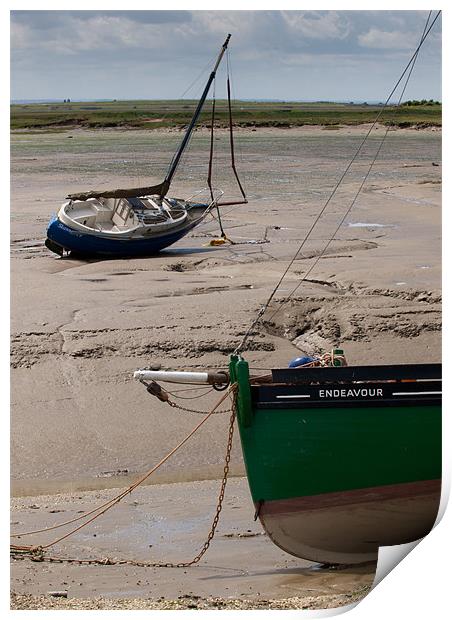 Beached boats at Leigh-on-Sea Print by Gary Eason