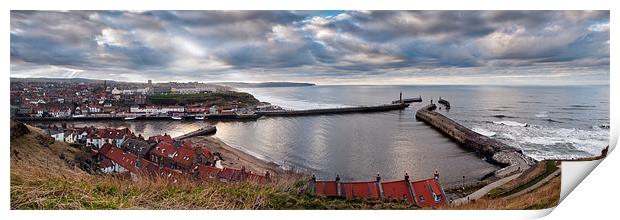 Whitby harbour panorama Print by Gary Eason