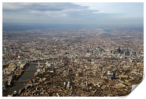 Aerial view of central London Print by Gary Eason