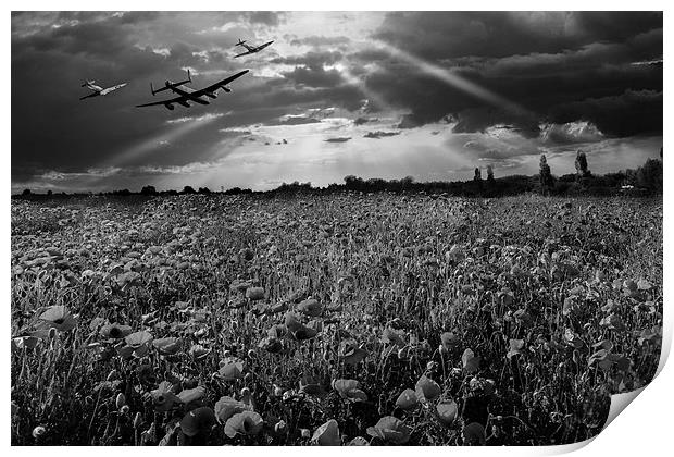 The final sortie, black and white version Print by Gary Eason