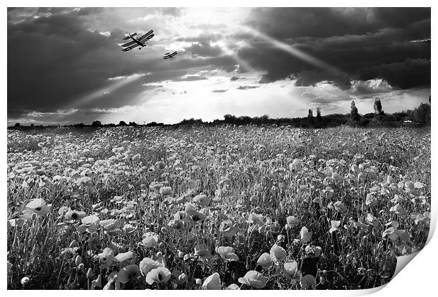 The final sortie WWI black and white version Print by Gary Eason