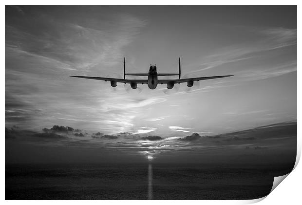Farewell: Lancaster sunset black and white version Print by Gary Eason