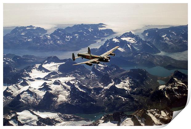 Lancaster over Greenland Print by Gary Eason