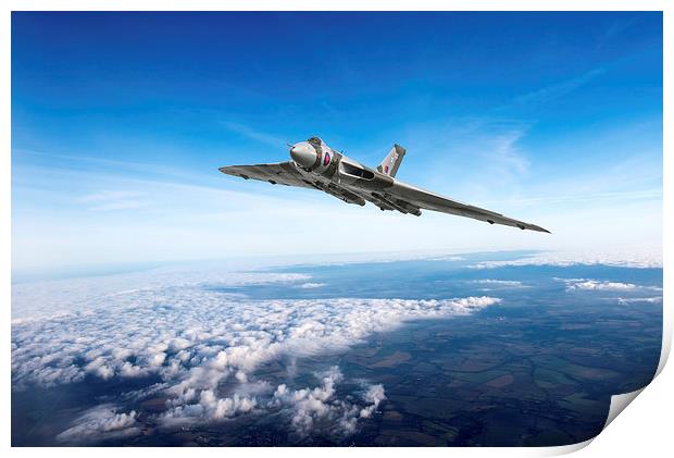 Vulcan in flight Print by Gary Eason