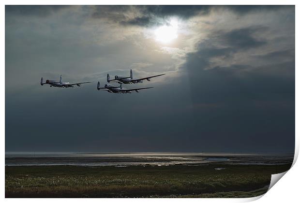 Dambusters training over The Wash Print by Gary Eason