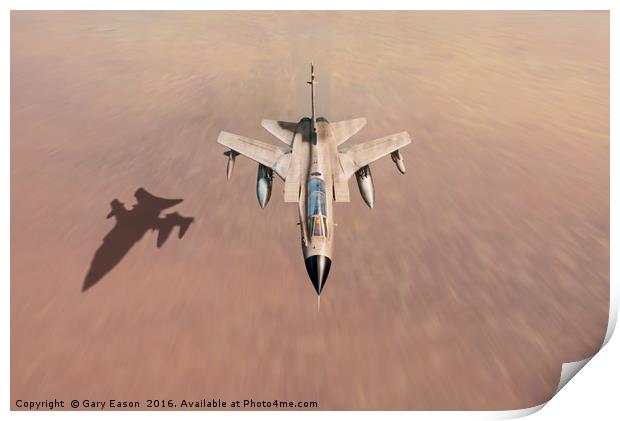 Desert Storm RAF Tornado low level Print by Gary Eason