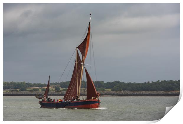 Thames sailing barge Repertor Print by Gary Eason