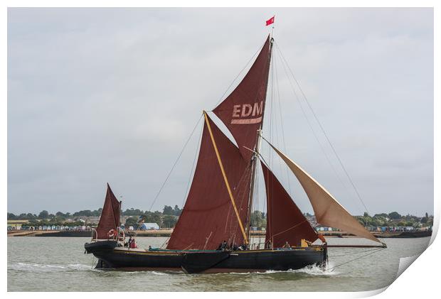 Thames sailing barge Edme Print by Gary Eason