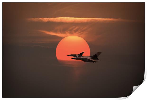 Gulf War sunset departure Print by Gary Eason