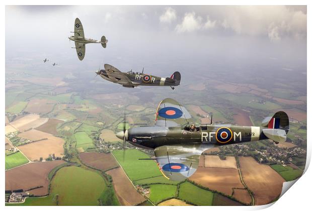 303 Squadron Spitfire sweep Print by Gary Eason