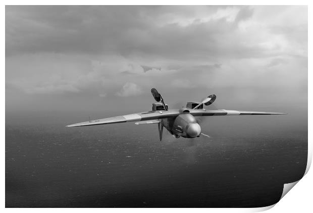 Spitfire PR XIX PS915 inverted B&W version Print by Gary Eason