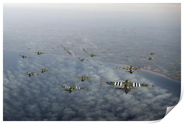 D-Day Stirlings and Horsa gliders Print by Gary Eason