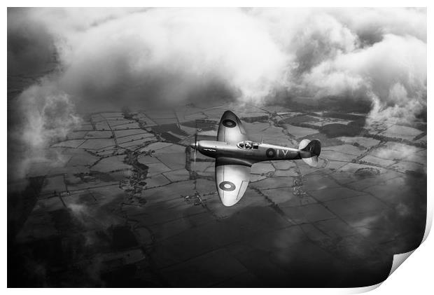 Photo reconnaissance Spitfire B&W version Print by Gary Eason