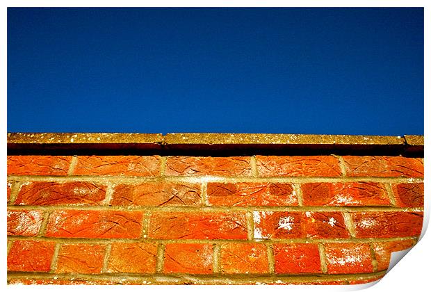 Brick Meets Sky Print by Caroline Williams
